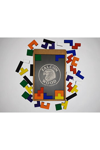 Store Eğitici Ahşap Tetris Yapboz | Çocuklar İçin Zeka Geliştirici Puzzle | Renkli El Becerisi Oyunu |