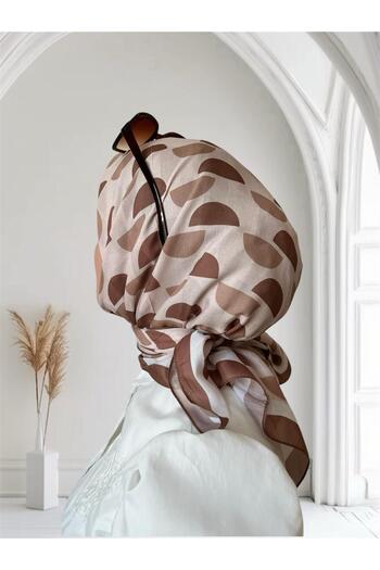 ESSLERA D Patterned Brown Soft Scarf
