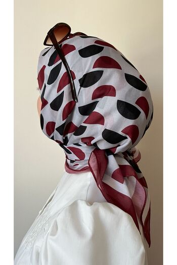 ESSLERA D Patterned Burgundy Soft Scarf