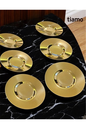 Tiamo Luna Tea Plate 6 Piece Titanium