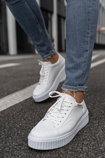 pabucmarketi Lace-Up Men's Casual Shoes White
