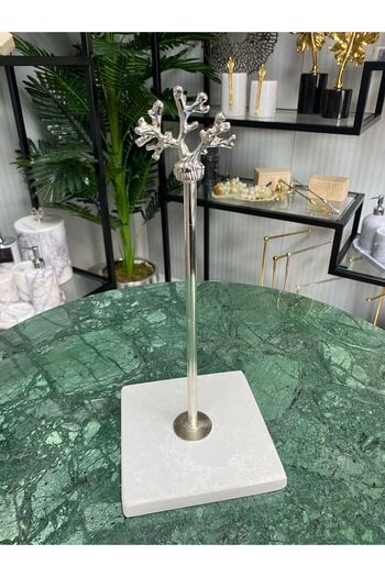7SEPCOLLECTİON Marble Quartz Paper Towel Holder Disassembled