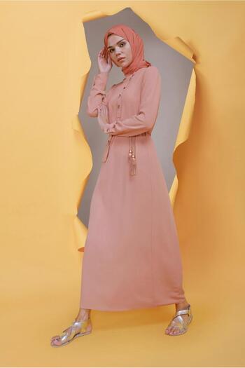 Alvina Button Dress with Belt Detail 41736