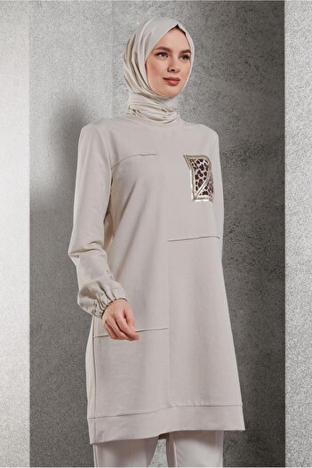 Alvina 45112 Model Printed Tracksuit Tunic