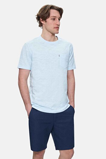 UCLA Caleb Sky Blue Crew Neck Pocket Standard Fit Men's Tshirt