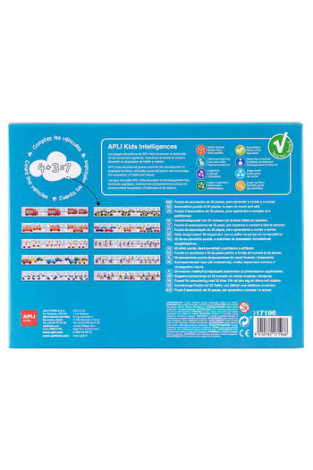 Apli Kids Joc educativ matematic, Apli, adunarea masinutelor colorate, 30 piese, +5 ani