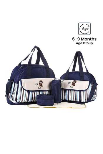 COOYA 4-Pcs Diaper Bag Kit,Multi Pocket Design,Lumbar Support & Crossable Straps,for Storing Baby Diapers