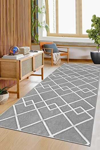 df home Geometric Scandinavian Printed Dust-Proof Living Room Carpet - Washable Non-Slip Base 8117-