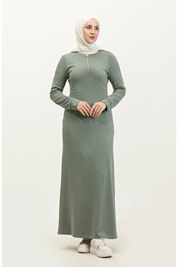 sefamerve Green Zippered Dress - 2149-01