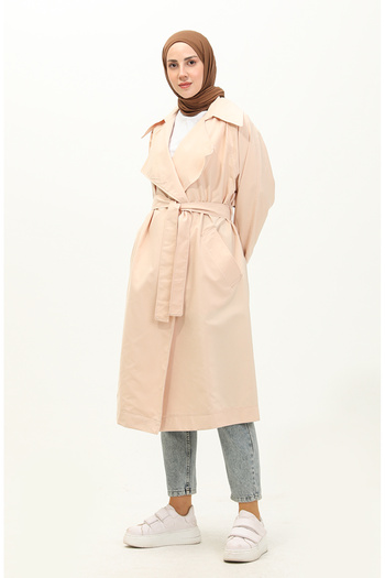 sefamerve Beige Belted Trench Coat - 24Y9030-02
