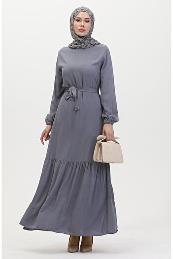 sefamerve Anthracite Belted Dress - 0512-05