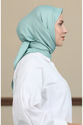 sefamerve Mint Green Jacquard Scarf - 90168-07