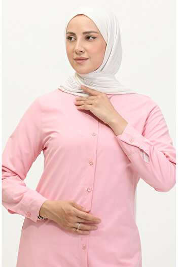 sefamerve Powder Color Buttoned Tunic 6111-05