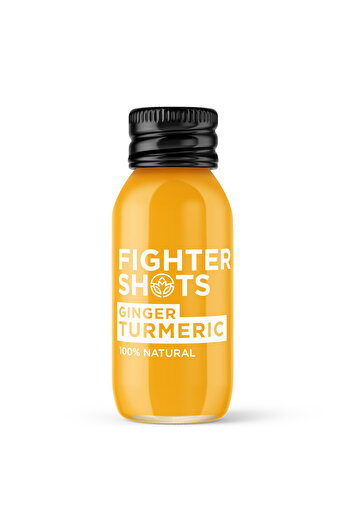 Fighter Shots Ginger Turmeric Shots (12x60ml) | Reduces Bloating | Boosts Immunity | 100% Natural