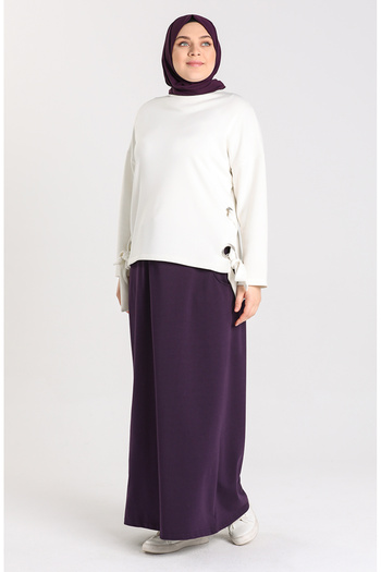 sefamerve Purple Sports Skirt 0152-15 - With Pockets