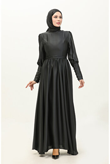 sefamerve Smoked Satin Evening Dress - Cup, Model 6080-15