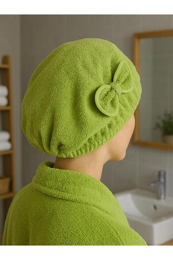 Ender Home Cottonverse Hair Drying Cap – 100% Cotton, Bow