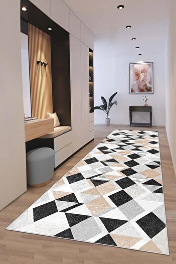 df home Geometric Scandinavian Rug - Dustproof, Digital Printing, Washable Non-Slip Base 8131