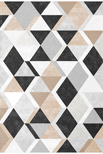 df home Geometric Scandinavian Rug - Dustproof, Digital Printing, Washable Non-Slip Base 8131