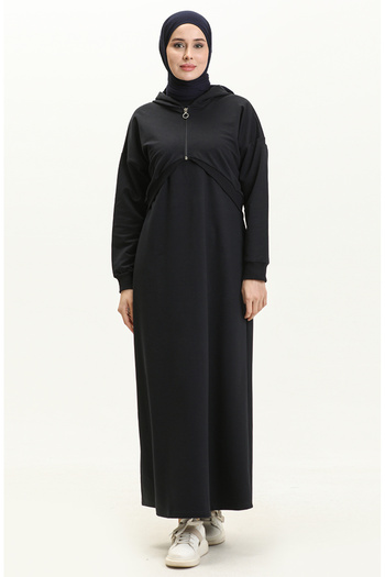 sefamerve Navy Blue 71046-03 Pocketed Sports Dress