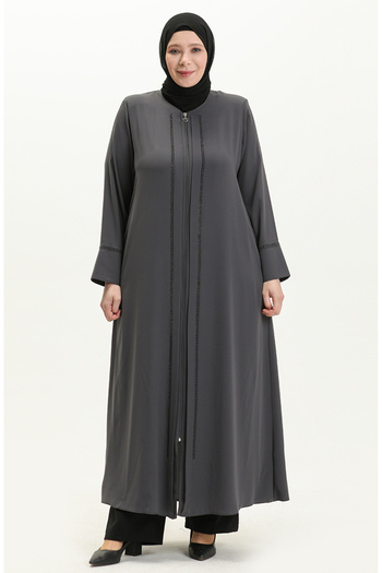 sefamerve Gray Large Size Stoned Ferace 5051-05