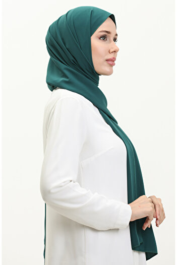 sefamerve Aymina Dark Emerald Green Silk Cotton Shawl 8612-13