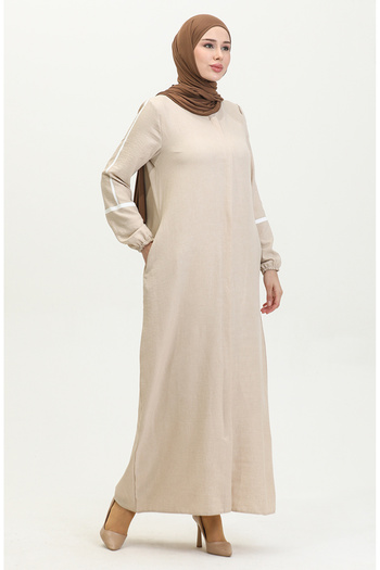 sefamerve Beige Ferace - Print Detailed, Model 24018-03