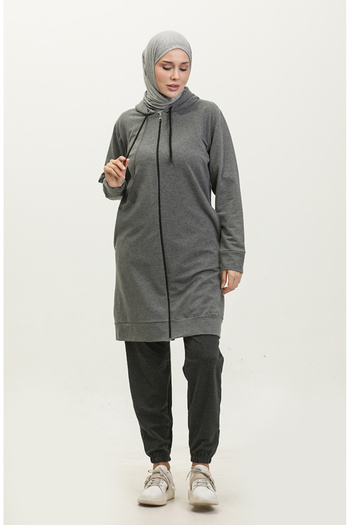 sefamerve Gray Anthracite Double Tracksuit Set - 24002-05