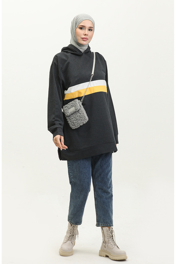 sefamerve Anthracite Gold Hooded Sweatshirt - 23077-03