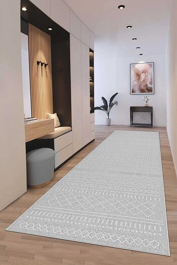 df home Geometric Scandinavian Living Room Carpet - Dustproof, Digital Printing, Washable Non-Slip Base 8140