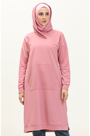 sefamerve Pink Kangaroo Pocket Sports Tunic - 3032-14