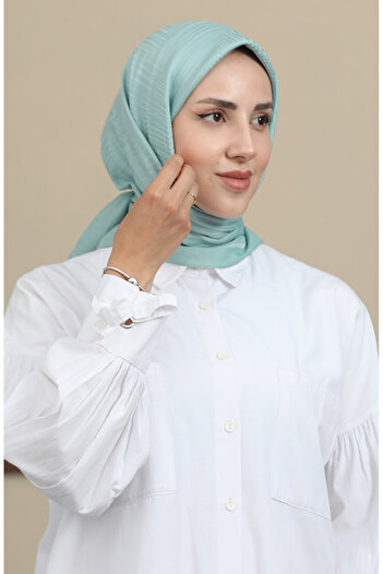 sefamerve Mint Green Jacquard Scarf - 90168-07