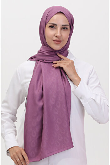 sefamerve Madame Mary Damla Jacquard Shawl 19085-10 Lilac