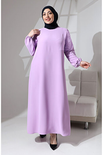 sefamerve Lilac Plus Size Dubai Dress - 0721-01