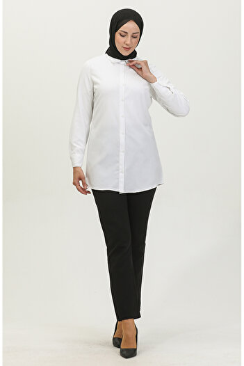 sefamerve White Buttoned Tunic 6111-02