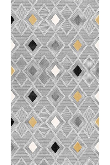 df home Geometric Scandinavian Living Room Carpet - Digital Printing, Dustproof and Washable Non-Slip Base 8151