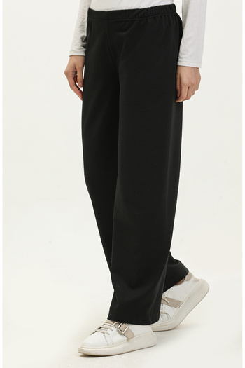 sefamerve Black Wide Leg Sweatpants - Two Thread 23001-01