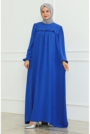 sefamerve Saks Aerobin Fabric - Elastic Sleeve Dress 0465-02