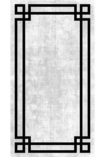 df home 7056 Model Digital Printed and Washable Non-Slip Based Cutting Carpet - Hallway Hall and Entrance Carpet