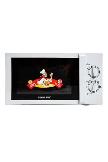 Nikai 23 Liter Microwave Oven, 800 Watts, 6 Power Levels including Defrost, 30 Mins Cooking Timer, Pull Ha