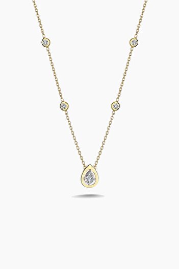 New Obsessions Big Solitaire Steel Drop Necklace