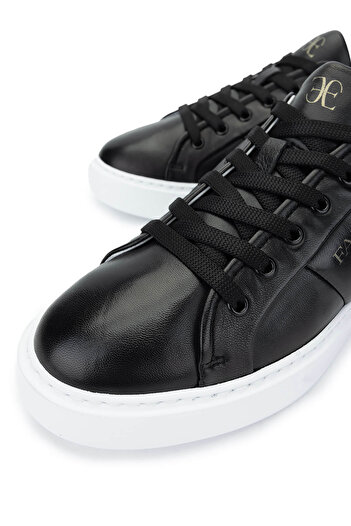 FABI Erkek Hakiki Deri Siyah Sneakers & Spor Ayakkabı