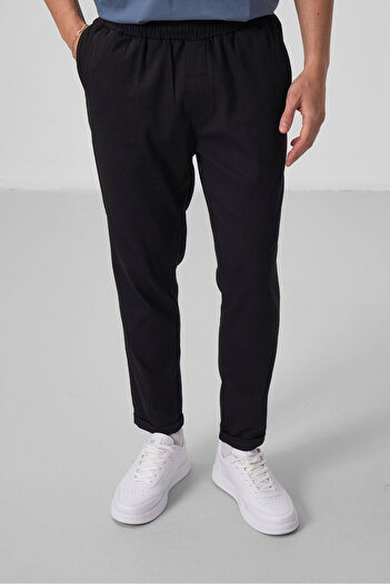 TOMMY LIFE Black Standard Fit Woven Lightweight Stretchy Chino Men's Trousers - 82175