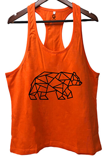 TOP GLORY Bears Orange Gym Fitness Tank Top Sports Athlete
