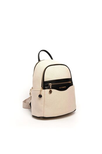 Silver Polo Ασημί & Polo Beige - Μαύρο SP1161 Γυναικείο σακίδιο πλάτης