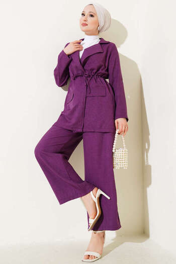 VOLT CLOTHİNG Damen-Jacken-Leinen-Set
