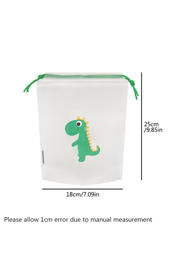 Choice 18x25cm10pcs 10 Transparent Drawstring Bags with Exquisite Cartoon Patterns, Waterproof and Easy-to-