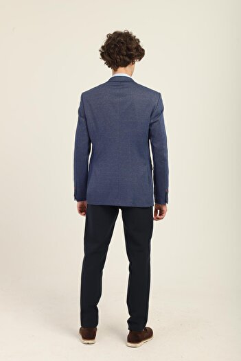 AGUSTİNİ Lacivert Renk,İki Düğme Çift Yırtmaç Mono Yaka Slim Fit Kalıp | Agustini