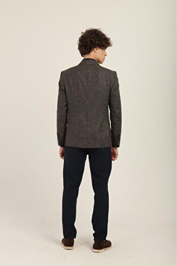 AGUSTİNİ Haki Renk Sivri Yaka Blazer Tek Ceket Slim Fit | Agustini