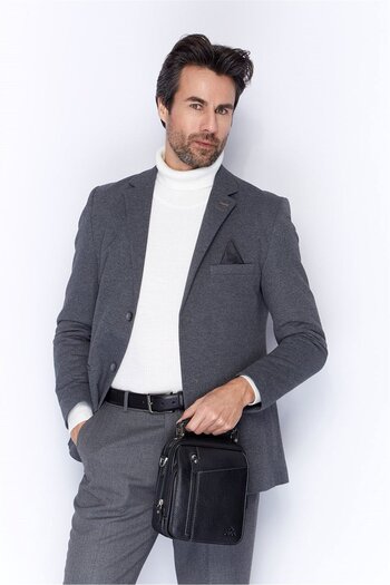 Aka Floter Black Leather Portfolio Bag 348